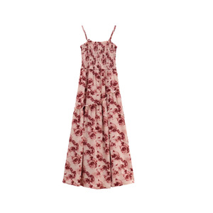 Plus Size Floral Print Sundress <b>Spaghetti</b> Strap Empire Waist <b>Long</b> Skirt Breathable Casual Dress For Women Summer 2025 - Product Image 5