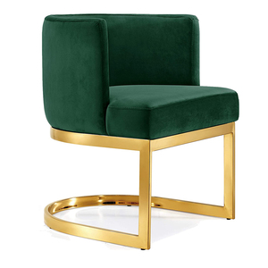 Velvet Navy <strong>Blue</strong> Upholstered Stainless Steel Gold Base Dining <strong>Chair</strong>