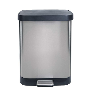 De Metal de acero inoxidable <span class=keywords><strong>Pedal</strong></span> de pie residuos Bin 50l/cubo de basura/basura Bin <span class=keywords><strong>con</strong></span> cubierta de plástico - Product Image 2