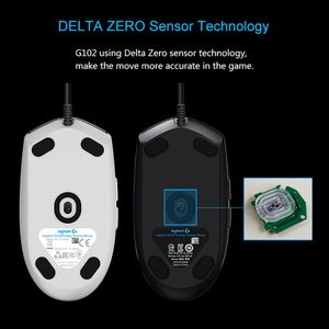 Logitech G102 6 touches <span class=keywords><strong>RGB</strong></span> Glowing 6000DPI souris de jeu optique filaire réglable à cinq vitesses - Product Image 5