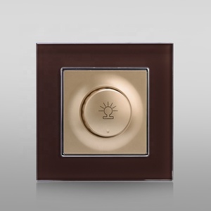 Interrupteur variateur de lumière en verre trempé de haute qualité certifié CE TUV, norme européenne, à bouton rotatif, montage mural, <span class=keywords><strong>prix</strong></span> d'usine, vente en gros - Product Image 2