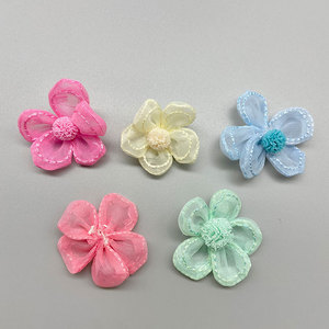 Korean Style Five Petal Flower Fabric 3D Candy Colored Organza Flower Handmade DIY Hair Clothing Shoes <b>Bag</b> <b>Accessory</b> - Product Image 2