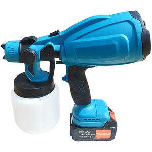 Pistola pulverizadora eléctrica recargable con batería de litio de 21V, herramientas convenientes para aplicación de pintura de látex - Product Image 6