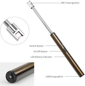 Meilleure vente Briquet rechargeable 360 USB coupe-vent au design moderne pour allumer des bougies pour le camping Barbecue Réchauds à gaz Cuisson - Product Image 2