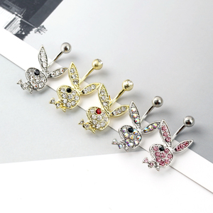 Zesen trẻ em thép không gỉ chống dị ứng thỏ nút bụng xuyên đồ trang sức cắt cơ thể chuỗi đám cưới vòng bụng bán buôn - Product Image 4