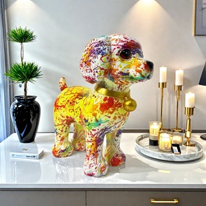 Cross-border New Creative Transfer Bell <b>Dog</b> <b>Ornament</b> Home Living Room Entrance Desktop Decoration Epoxy Resin Folk Art Sculpture - Product Image 4