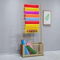 Rak Display Selendang dan Handuk Logam Sederhana untuk Toko Bunga, Rak Pita Satin Bertingkat, Penyimpanan Kain Celana Multi-Layer Model 0595