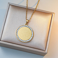 Collar de Acero Inoxidable 316L Impermeable con Circonita, Chapado en Oro de 18K, Joyería Árabe con Ayatul Kursi, Colgante Religioso Antideslustre