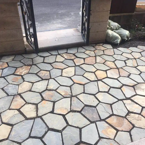 Rusty <span class=keywords><strong>Slate</strong></span> điên lát đá flagstone Patio gạch lát sàn giá rẻ antacid Chống xói mòn lưới ủng hộ công viên mộc mạc thiết kế - Product Image 3