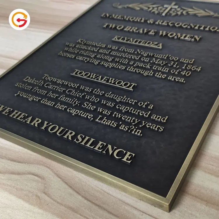 JAGUARS IGN Hersteller Custom Embossed Memorial Metall Plaketten Custom Engraved Bronze Funeral Plaques