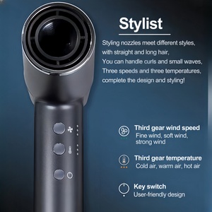 Sèche-cheveux sans pales à moteur BLDC sans balais en forme de T à haute vitesse ionique - Product Image 3