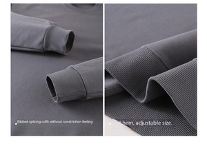 เสื้อฮู้ดดี้ผู้ชายผ้าฝ้าย 100% น้ำหนัก 380 กรัม ทรงปกติ ป้องกันลม แบบถัก ทอเรียบ สวมใส่สบาย เหมาะสำหรับฤดูใบไม้ร่วง - Product Image 5