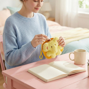 Monedero <span class=keywords><strong>de</strong></span> Peluche con Diseño <span class=keywords><strong>de</strong></span> Animal <span class=keywords><strong>de</strong></span> Dibujos Animados, Mini Cartera <span class=keywords><strong>de</strong></span> Monedas <span class=keywords><strong>de</strong></span> Peluche, Llavero Colgante Portátil para Auriculares y Tarjetas - Product Image 5