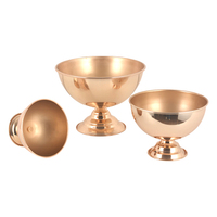 Bol en or décoratif en métal de style classique pour la fête de mariage, mini ports d'arrangement de fleur d'or de bol de piédestal