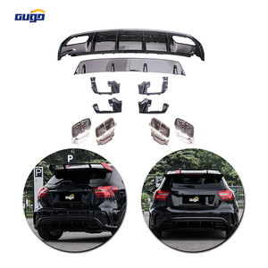 GUGO W176 Diffuseur arrière Embouts d'échappement pour A-CLASS <span class=keywords><strong>MERCEDES</strong></span>-BENZ 2013-2018 Kit de carrosserie de garniture de tuyau d'échappement Upgrade Compatible 2018 <span class=keywords><strong>A45</strong></span> Nouveau - Product Image 4