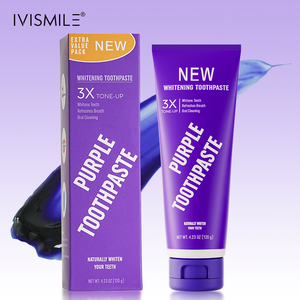 Vente en gros Blanchiment rapide des dents Correction des couleurs Technologie éclaircissante non invasive Dentifrice violet pour le blanchiment des dents - Product Image 2