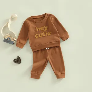 Baby 0-24m Baby Boy Girl Clothes Set Recém-nascido Infantil Outono Primavera Outfits Rainbow Tops Calças Casual Clothing