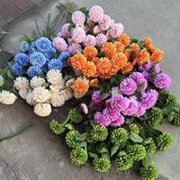 Künstliche Seidenblumen Handgefertigt 3-Stängelige Grüne Duftende Chrysanthemen für Hochzeitszeremonien Gangdekoration Bühnendekoration Valentinstag