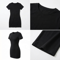 Robe décontractée mi-longue pour femme MereSports Premium en laine mérinos tricotée, tissu d'été, motif uni, devant écologique
