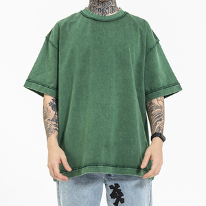 Camiseta de corte inverso de alta calidad para hombre, camisa Vintage con Logo personalizado, ropa de algodón de gran tamaño - Product Image 2