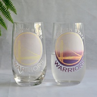 Gobelet en verre à Sublimation personnalisé, tasse en verre blanc transparent, logo violet, forme ronde, changement de couleur, tasse magique