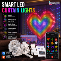 Luces LED RGB WS2811 Inteligentes con Control por Aplicación USB, 400 LED, DC5V, IP65, Kit de Luces de Cadena con Sincronización Musical para Navidad, Dormitorio, Ventana, Fiesta
