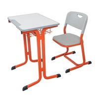 Juegos de muebles escolares, escritorio y silla para estudiantes, mesa de lectura para estudiantes de tubo de acero para grados escolares