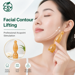 Outil de massage facial manuel en résine pour Gua Sha, lifting du visage, soin de la peau, grattage des méridiens, forme de petit lotus - Product Image 5