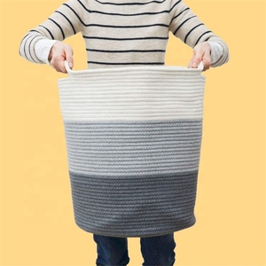 Panier de rangement pliable en corde de coton tressée pour la lessive – Offre Spéciale - Product Image 6