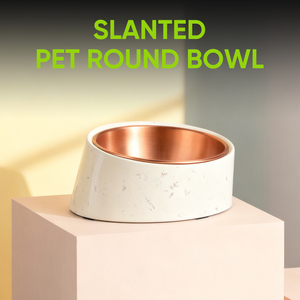 Bol pour animaux de compagnie incliné et surélevé ergonomique avec base antidérapante, motif uni, matériau en mélamine de qualité alimentaire pour chiens et chats - Product Image 6