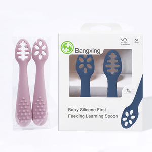 Idée de nouveau produit pour tout-petits 2024 - Cuillère d'apprentissage pour bébé de 6+ mois, sans BPA, ensemble de cuillères en silicone pour la première alimentation - Product Image 1