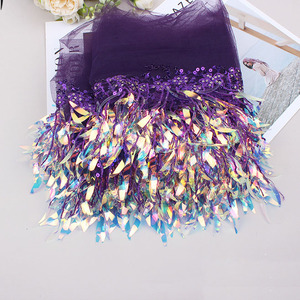 Chất lượng cao Shiny Wedding Dress Bridal Veil paillette Sequins ren <span class=keywords><strong>TRIM</strong></span> tua rìa cho Ăn mặc - Product Image 4