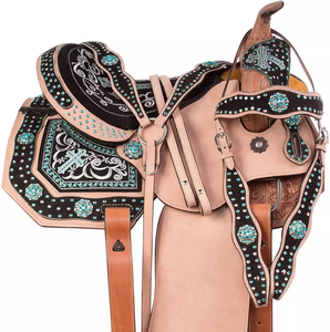 Ensemble de selle de cheval en cuir de vache de qualité supérieure, kit de selle occidentale pour chevaux - Product Image 1