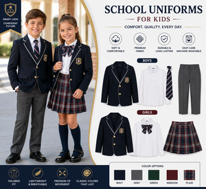 Uniformes scolaires personnalisés Ensembles de vêtements scolaires pour enfants Garçons Filles Blazer Chemise Jupe Pantalon Fabricant OEM ODM - Product Image 1