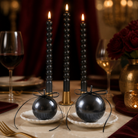 Arovi - Ensemble de bougies de luxe en perles pour la décoration de table de mariage, bougie en forme de perle avec plateau en coquillage pour les cadeaux de mariage