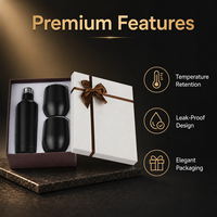 Ensemble cadeau isotherme personnalisé en acier inoxydable : Gobelet à vin 12 oz et Bouteille à vin 17 oz pour promotions