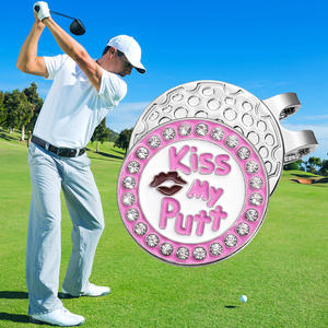25Mm Golf topu işaretleyici prim hediyeler kristal elmas işareti öpücük benim Putt golfçü hediye ile manyetik şapka iğnesi - Product Image 4