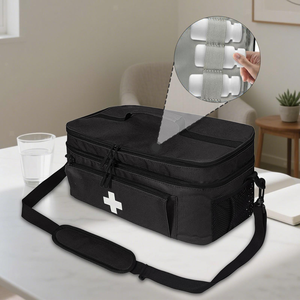 Sac médical - Trousse de premiers soins vide, trousse d'<span class=keywords><strong>urgence</strong></span>, sac d'infirmière, organisateur de médicaments grande capacité avec plusieurs compartiments - Product Image 5