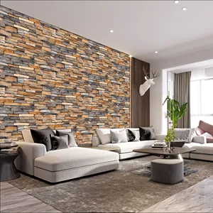 Geometric Designs 3d Vinyl wall paper brick stone PVC Wallpaper for home decoration club hotel wall covering