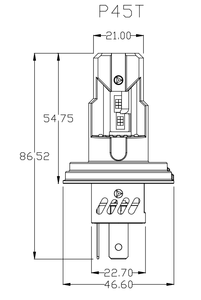 Ampoule de phare LED H4 H19 <span class=keywords><strong>R2</strong></span> P45T 100W Canbus 12000LM Hi/Lo Beam pour véhicule classique vintage tracteurs plus anciens 12V 24V 48V - Product Image 2