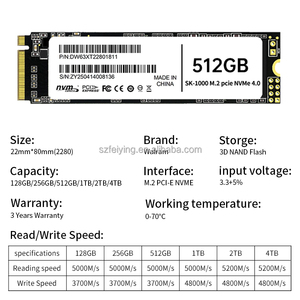 SSD de alta qualidade direto de fábrica NVMe M.2 PCIe Solid State Drive 1TB, PCIe NVMe 2280 4.0 4x4 canais, para desktop e laptop PS5. .. - Product Image 6