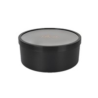 Caja de Regalo Redonda Negra de 35 cm de Diámetro con Tapa Transparente, Cartón Premium para Proyectos de Manualidades y Soporte para Logotipo Personalizado