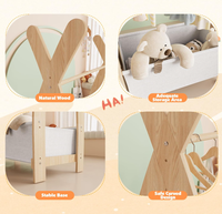 Kleiner Kinder-Kleiderständer aus Holz, Montessori Garderobenständer, Kleiderschrank-Organizer mit Kleiderstange für Kleinkinder und Babys