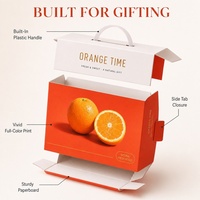Boîte cadeau personnalisée Orange Time pour fruits avec poignée, emballage en carton blanc pour oranges fraîches en gros