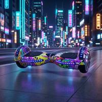 Hoverboard intelligent haut de gamme avec système d'équilibrage 4D, musique Bluetooth, scooter électrique longue portée 20 km
