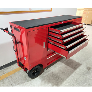 भारी ड्यूटी पिट कार्ट ट्रॉली 12 इंच पहिया वाहन उपकरण ट्रॉली के साथ अनुकूलित स्टील छाती के साथ अनुकूलित - Product Image 3