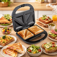 Grille-pain électrique compact et fin à deux fentes, antiadhésif, double face, chauffage rapide, pour cuisines domestiques