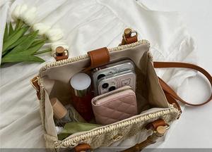 Bolso Tote Casual Bohemio de Ratán Natural con Dos Correas Extraíbles, Bolso de Mano Ligero para Mujer, Uso Diario, Gran Capacidad, Cierre Abierto - Product Image 4
