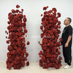 Vente en gros 3D artificielle corne de mariage arc avec toile de fond de fleur OEM bienvenue pour l'événement et la fête des mères décoration murale - Product Image 1