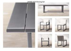 Juego de sillas de mesa de comedor al aire libre de jardín blanco de Venta caliente de suministro de fábrica juegos de jardín de aluminio fundido - Product Image 3